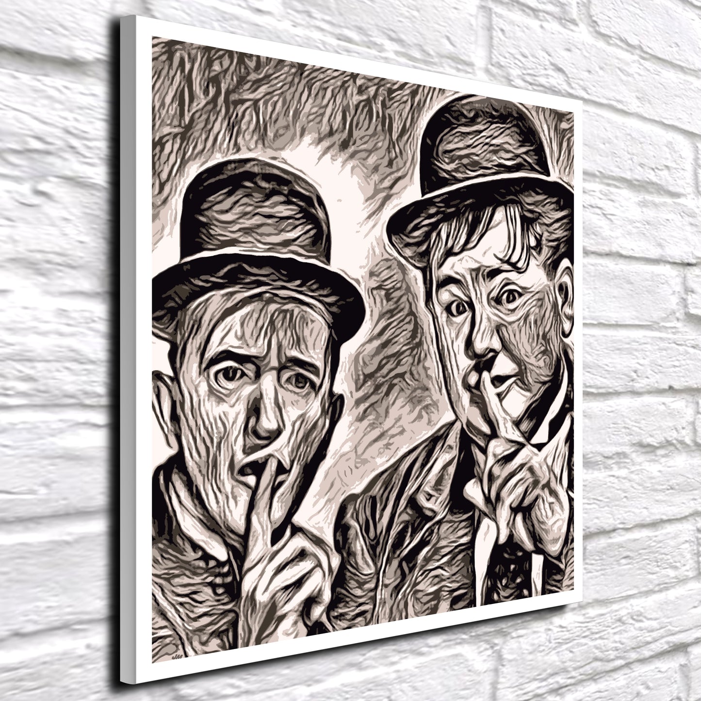 Laurel & Hardy Framed Pop Art