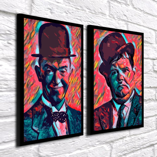 Laurel & Hardy Pop Art Duo Framed Art