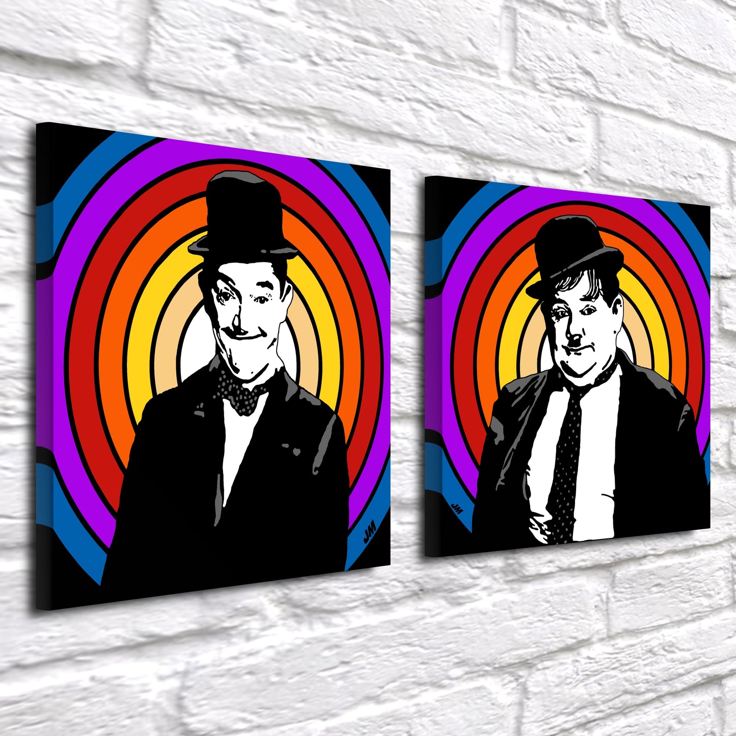 Laurel & Hardy Pop Art Duo on Canvas